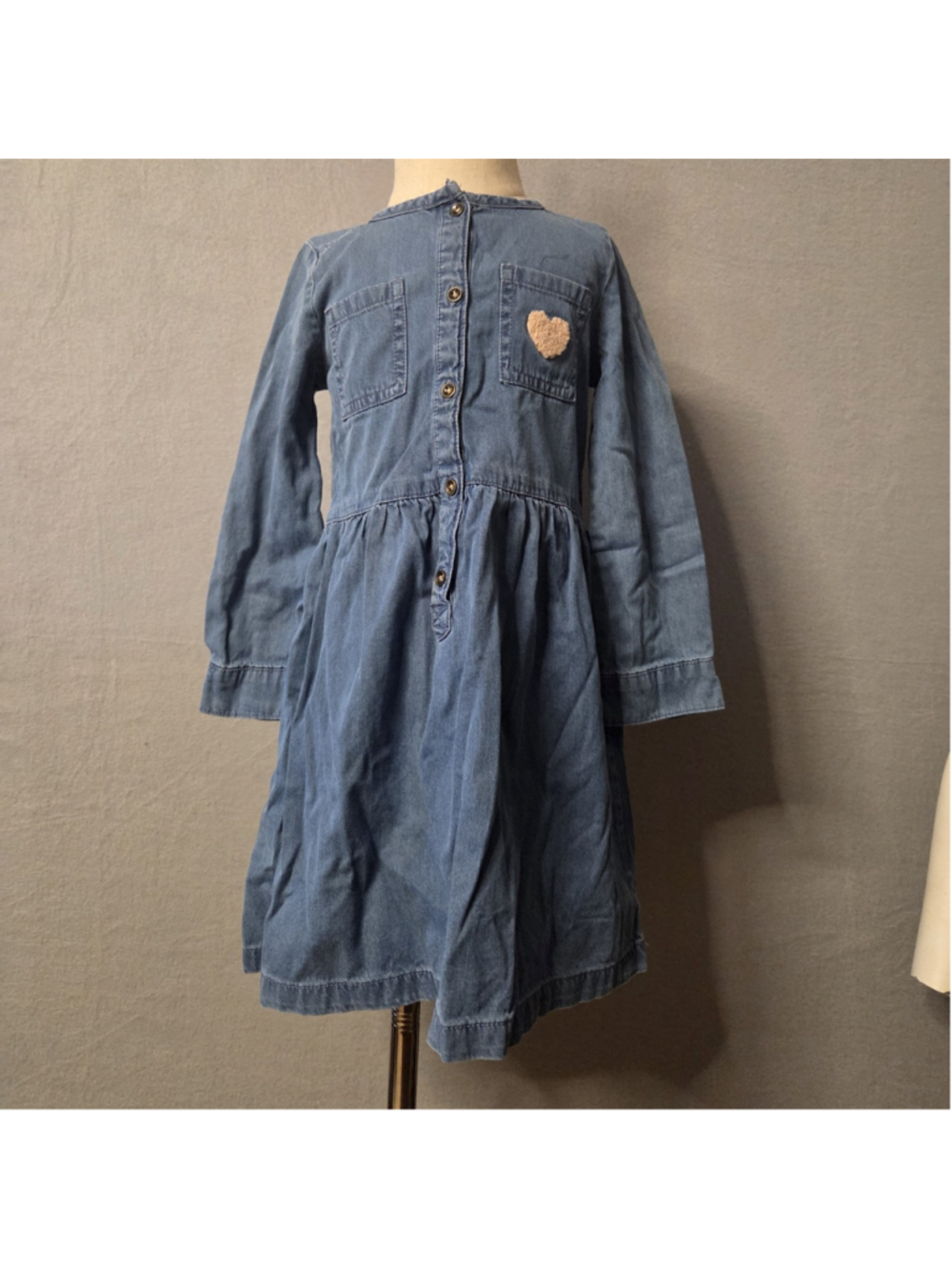 Girls Child of Mine Carter's Denim Dress Size 4T Blue Heart
